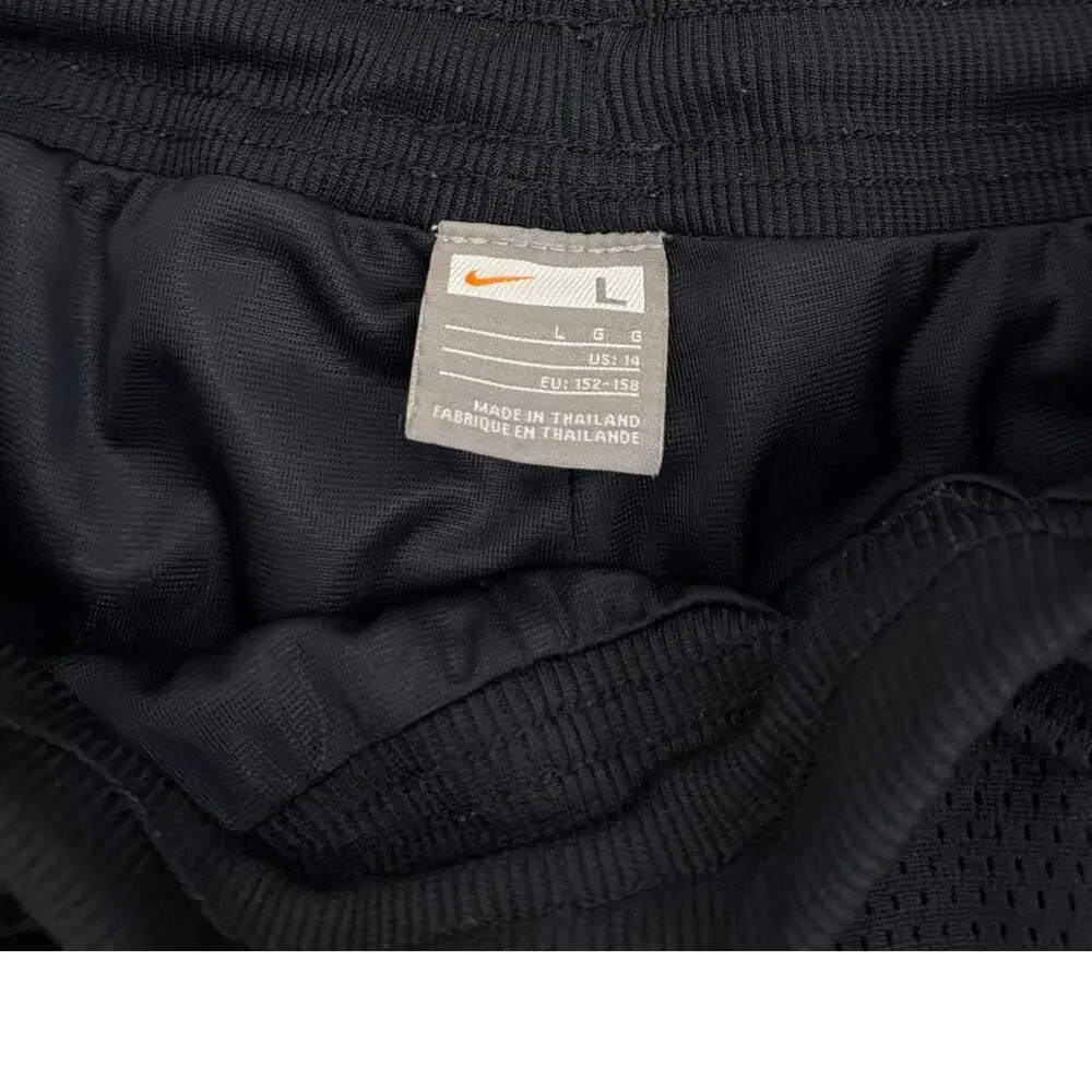 Nike Mesh Athletic Pants Black White Snap Bottom Flare Joggers Youth Large 14